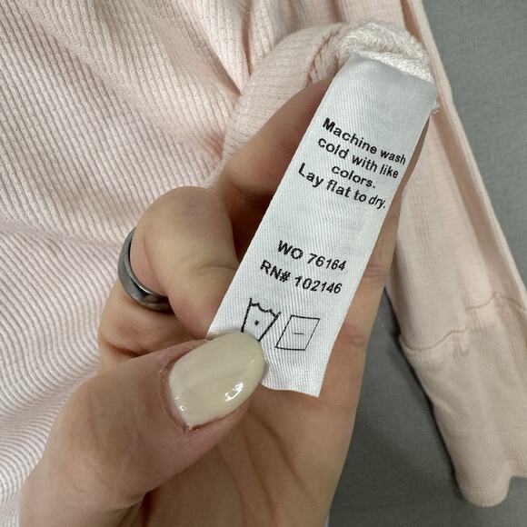 Michael Stars Womens Top S Ballet Pink Penelope Waffle Knit Off The Shoulder Tee - Picture 12 of 12